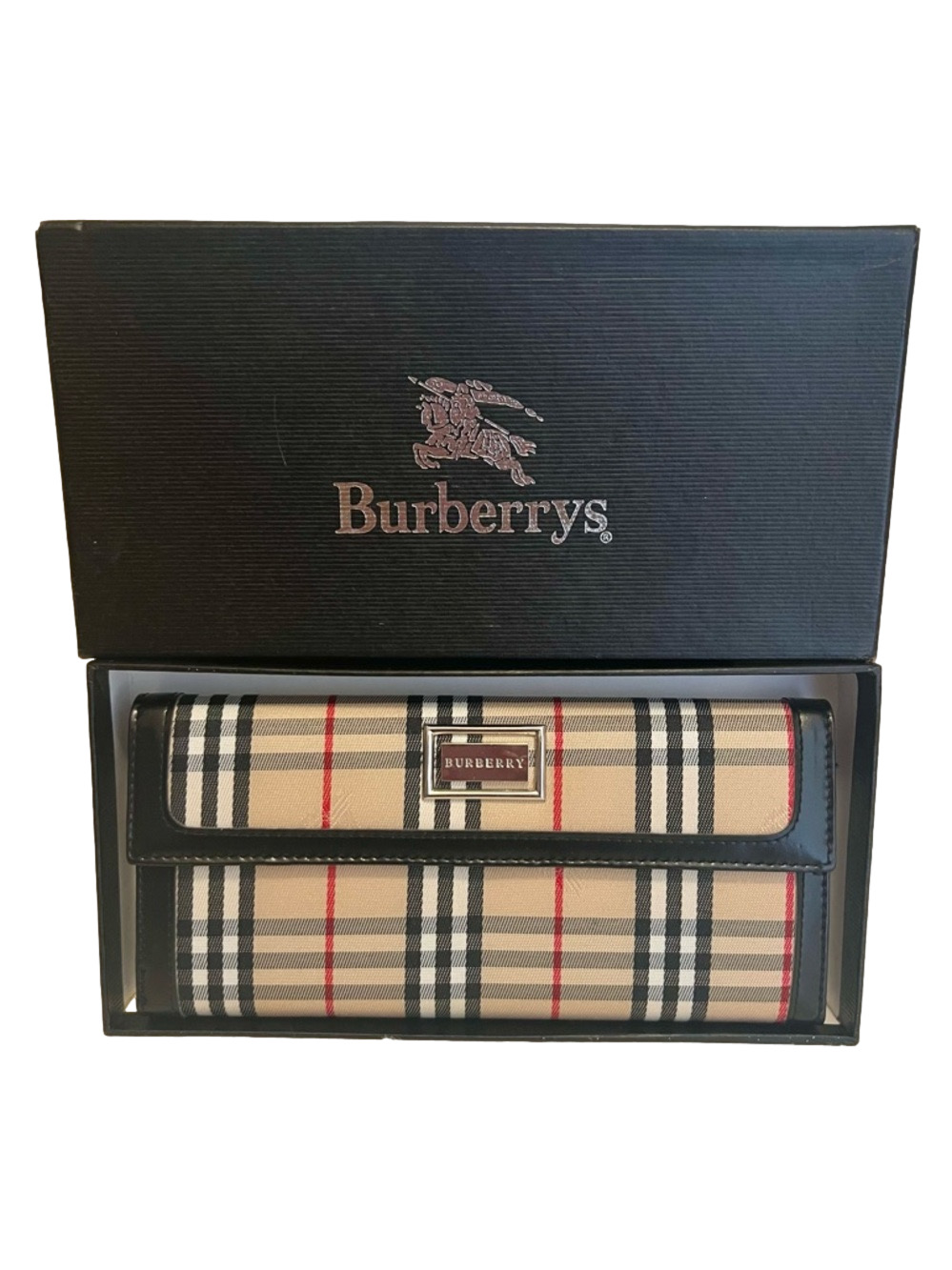 Burberry Vintage Haymarket Check Wallet with Burberrys Box - Picture 5 of 5